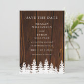 Save The Date Code QR Mariage Bois Rustique Automne Hiver (Debout devant)