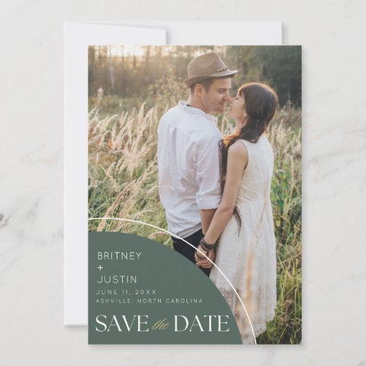 Save The Date Code QR Mariage de automne photo élégant (Devant)
