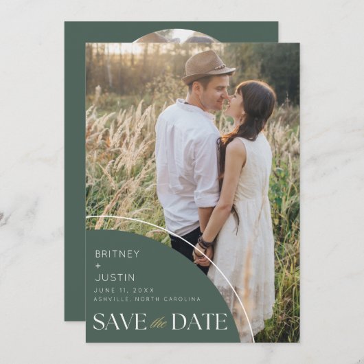Save The Date Code QR Mariage de automne photo élégant (Devant / Derrière)