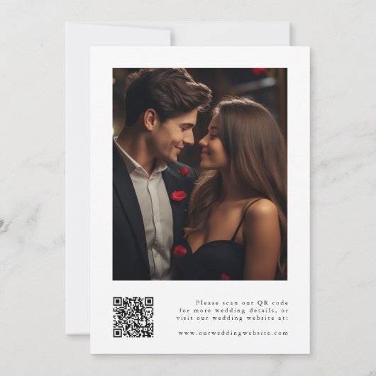 Save The Date Code QR Mariage élégant de calligraphie classique (Dos)