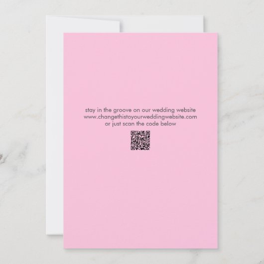 Save The Date Code QR Mariage élégant Disco Ball Pink Gold (Dos)