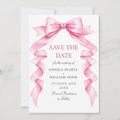 Save The Date Code QR Mariage élégant et doux rose main tiré (Devant)