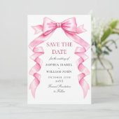 Save The Date Code QR Mariage élégant et doux rose main tiré (Debout devant)
