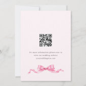 Save The Date Code QR Mariage élégant et doux rose main tiré (Dos)