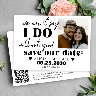 Save The Date Code QR mariage moderne photo drôle décontracté