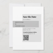 Save The Date Code QR Mariage noir et blanc moderne (Devant)