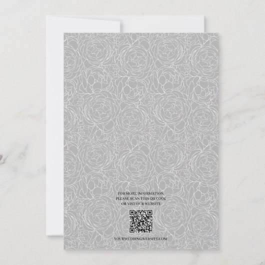 Save The Date Code QR Mariage noir floral (Dos)