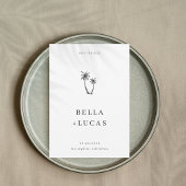 Save The Date Code QR Mariage Palmier Dessiné à la Main Tropical