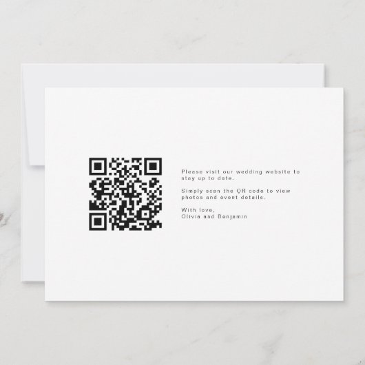 Save The Date Code QR - Mariage photo Enregistrer la date (Dos)