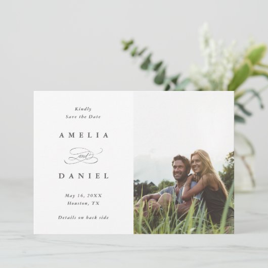 Save The Date Code QR Mariage photo moderne Enregistrer la date (Debout devant)