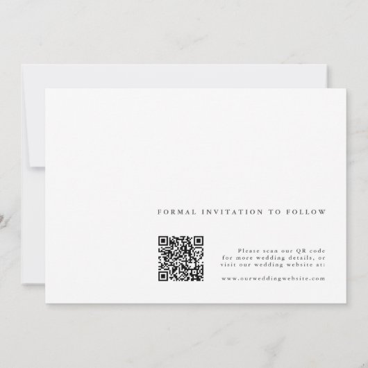 Save The Date Code QR Mariage photo moderne Enregistrer la date (Dos)