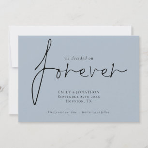 Save The Date Code QR moderne Décidé sur Forever Blue Save Date