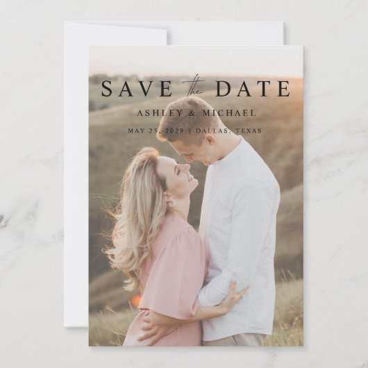 Save The Date Code QR moderne élégant Script 2 Mariage photo (Devant)