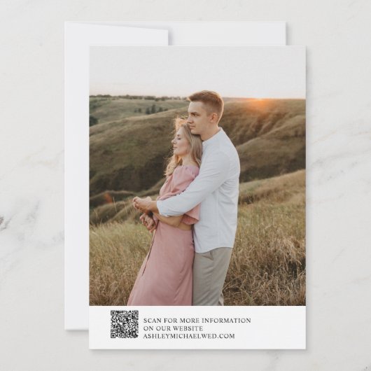 Save The Date Code QR moderne élégant Script 2 Mariage photo (Dos)