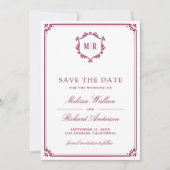 Save The Date Code QR Monogramme Photo Collage Magenta Mariage (Devant)