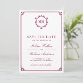 Save The Date Code QR Monogramme Photo Collage Magenta Mariage (Debout devant)