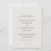 Save The Date Code QR Neutre et Élégant pour Mariage Propre (Devant)