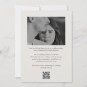 Save The Date Code QR Neutre et Élégant pour Mariage Propre (Dos)
