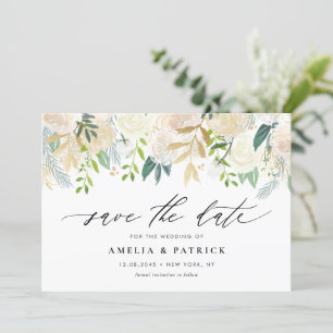 Save The Date Code QR Neutre Moderne de la Garlande Botanique