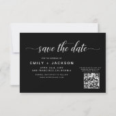 Save The Date Code QR noir blanc - Enregistrer la photo Date 3 (Dos)