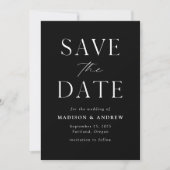 Save The Date Code QR noir et blanc élégant moderne (Devant)