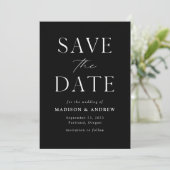 Save The Date Code QR noir et blanc élégant moderne (Debout devant)