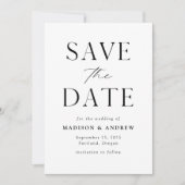 Save The Date Code QR noir et blanc élégant moderne (Devant)