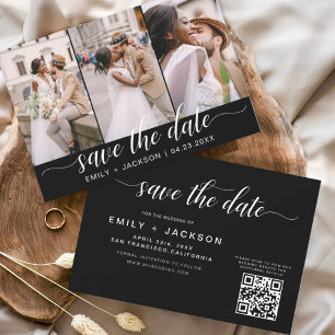 Save The Date Code QR noir et blanc - Enregistrer la date 3 Phot