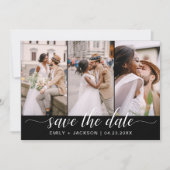 Save The Date Code QR noir et blanc - Enregistrer la date 3 Phot (Devant)