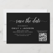 Save The Date Code QR noir et blanc - Enregistrer la date 3 Phot (Dos)