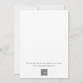 Save The Date Code QR noir et blanc intemporel Mariage élégant (Dos)