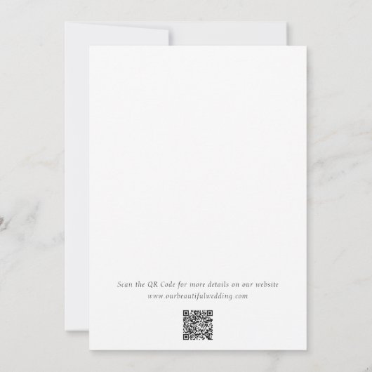 Save The Date Code QR noir et blanc intemporel Mariage élégant (Dos)