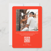 Save The Date Code QR orange coucher de soleil moderne pour mari (Dos)
