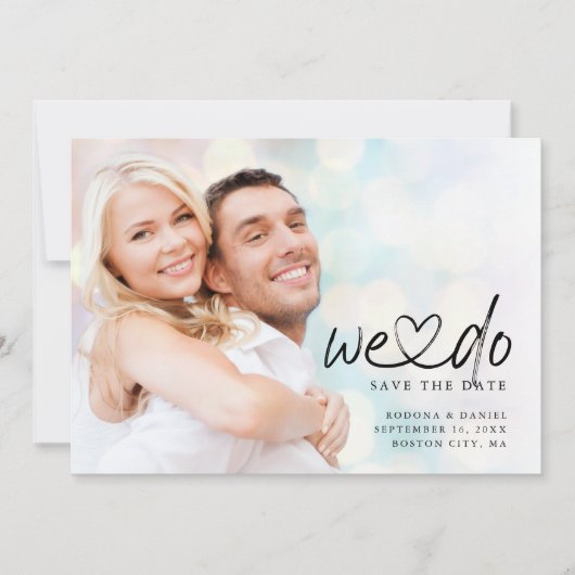 Save The Date Code QR photo à cœur connecté Nous réalisons Calli (Devant)