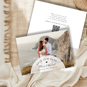 Save The Date Code QR photo de mariage moderne minimal