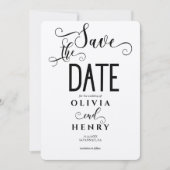 Save The Date Code QR photo d'écriture calligraphique romantique (Devant)