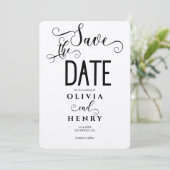 Save The Date Code QR photo d'écriture calligraphique romantique (Debout devant)