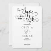 Save The Date Code QR photo écriture calligraphique élégante Kra (Devant)