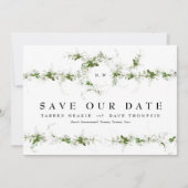 Save The Date Code QR | Photo Eucalyptus Wreath Monogram Mariage (Devant)