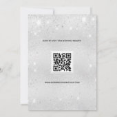 Save The Date Code QR photo mariage paillettes argentées (Dos)