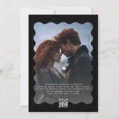 Save The Date Code QR photo noir blanc avec bordure en escalier (Dos)