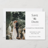 Save The Date Code QR photo noir blanc mariage élégant formel (Devant)