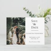 Save The Date Code QR photo noir blanc mariage élégant formel (Debout devant)