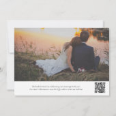 Save The Date Code QR photo noir blanc mariage élégant formel (Dos)