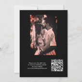 Save The Date Code QR photo noir écriture calligraphique romanti (Dos)