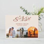 Save The Date Code QR photo orange brûlée mariage élégant (Debout devant)