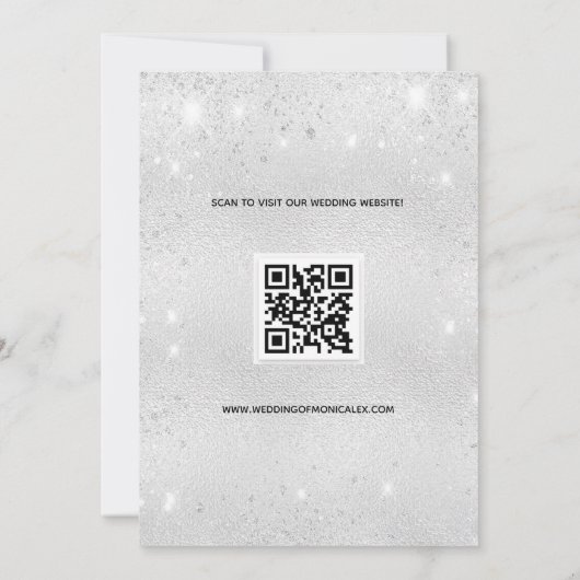 Save The Date Code QR photo pailleté argent mariage (Dos)