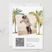 Save The Date Code QR Plage Tropicale Enregistrer la Date (Dos)