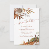 Save The Date Code QR rustique moderne mariage à fleurs en terre (Devant)