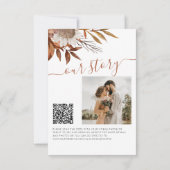Save The Date Code QR rustique moderne mariage à fleurs en terre (Dos)